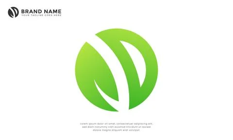Leaf D in Circle Logo Stock-Illustration