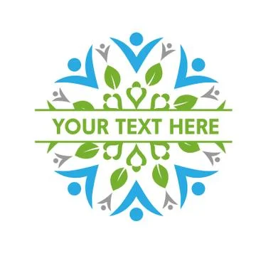 Leaf decorating logo Stock Illustration