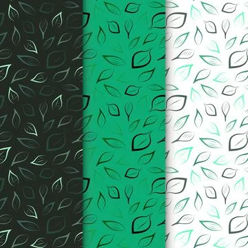 Leaf Doodle Pattern Collection Stock Illustration