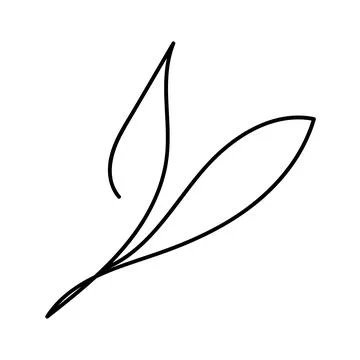 Leaf drawn in single continuous line art style. Stock Illustration