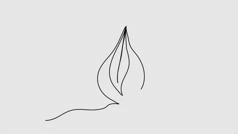 Leaf in a drop of water. One line drawing animation with alpha channel. Stock Footage 303516511