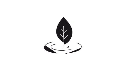 Leaf Drop Water Ripple Icon Animation White 動画素材 339642288