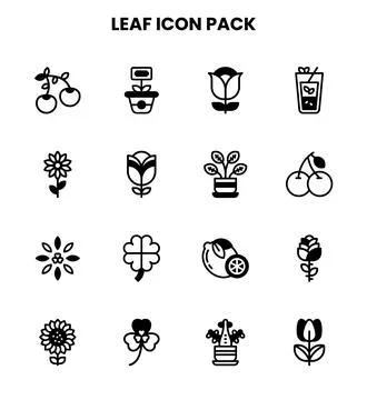 Leaf DuoTone Collection Icons Pack Stock-Illustration