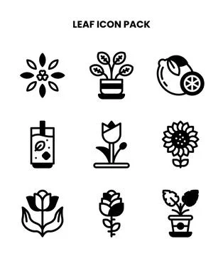 Leaf DuoTone Icons Pack 스톡 일러스트
