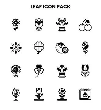 Leaf DuoTone Scalable Icons Pack 스톡 일러스트