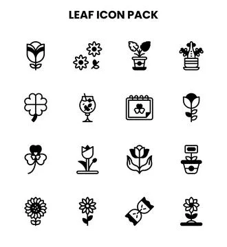 Leaf DuoTone Vector Icons Pack Ilustração Stock