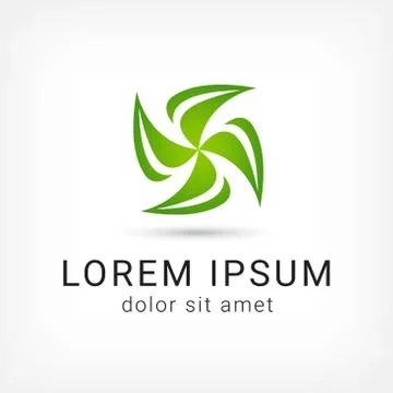 Leaf eco abstract logo design template Stock Illustration