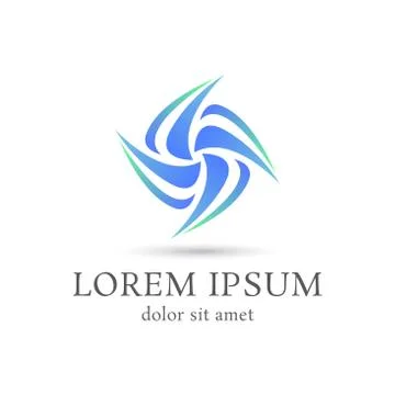 Leaf eco abstract logo design template Stock Illustration