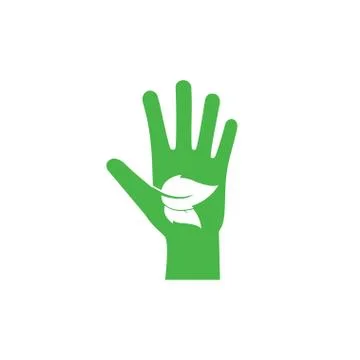 Leaf, Eco friendly hands icon. Vector illustration, flat design Ilustración de archivo