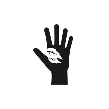 Leaf, Eco friendly hands icon. Vector illustration, flat design Stock Illustration