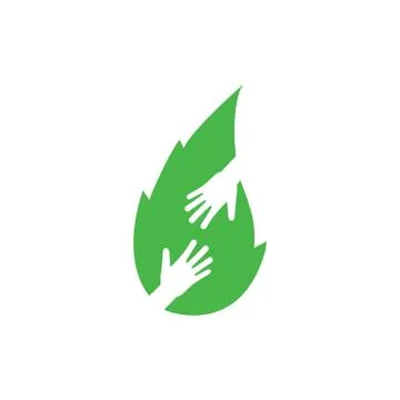 Leaf, Eco friendly hands icon. Vector illustration, flat design 스톡 일러스트