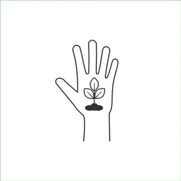 Leaf, Eco friendly hands icon. Vector illustration, flat design 스톡 일러스트