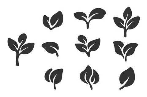 Leaf ecology icon, environment and nature symbol, trees and plants Stock Illustration