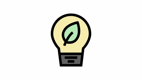 Leaf ecology in a light bulb symbol - renewable energy, sustainability and .. Stock Footage 335373400