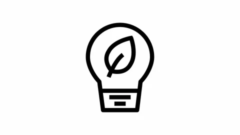 Leaf ecology in a light bulb symbol - renewable energy, sustainability and .. Stock Footage 335373423