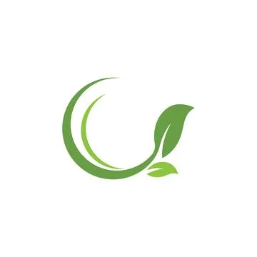 Leaf  ecology Logo Template vector Illustrazione stock