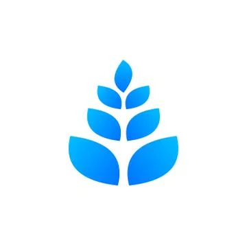 Leaf ecology logo vector blue Stock Illustration