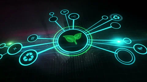 Leaf ecology symbol 3d digital concept Stock Footage 325222182