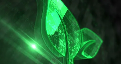 Leaf ecology symbol 3d digital concept loop Stock Footage 325222377