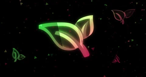 Leaf ecology symbol loop digital concept Stock Footage 325296201
