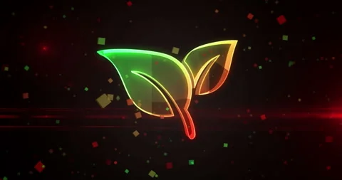 Leaf ecology symbol loop digital concept Stock Footage 325296260