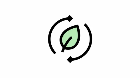 Leaf ecology symbol - renewable energy, sustainability and ecology icon Stock Footage 335373401
