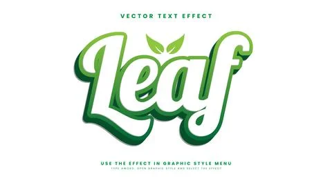 Leaf editable text effect Template イラスト素材