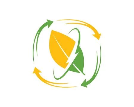 Leaf electric arrow smart energy logo Stock Illustration