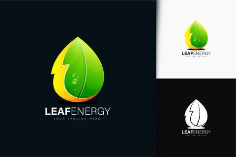 Leaf energy logo design with gradient Stock Illustration