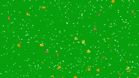Leaf fall and snowfall motion graphics with green screen background Stock Footage 140183608