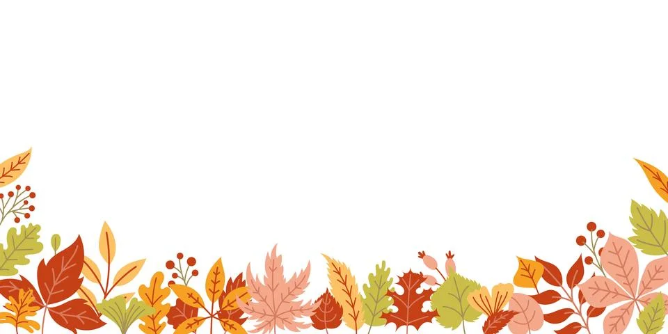 Leaf fall horizontal banner Stock Illustration