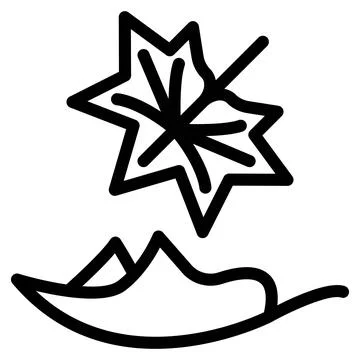 Leaf Fall icon in line art. Outline Style. Isolated on White Background Stock Illustration