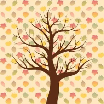Leaf Fall Mild Autumn Mood Stock Illustration