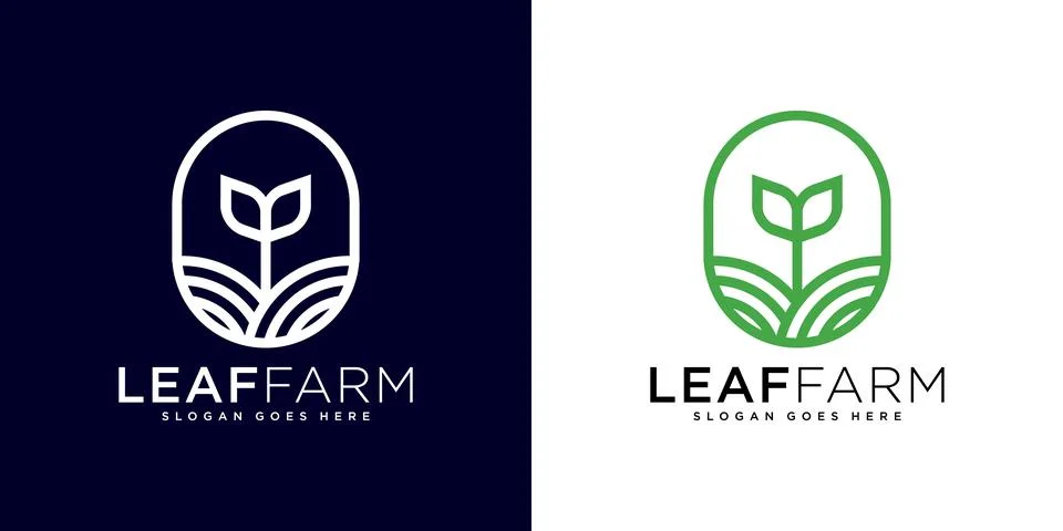 Leaf farm logo design vector Stock Illustration