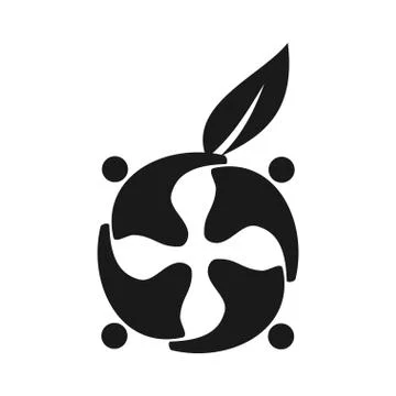 Leaf Farming Commitment Teamwork Together Black Logo イラスト素材