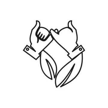 Leaf farming Commitment Teamwork Together Outline Logo vector 스톡 일러스트