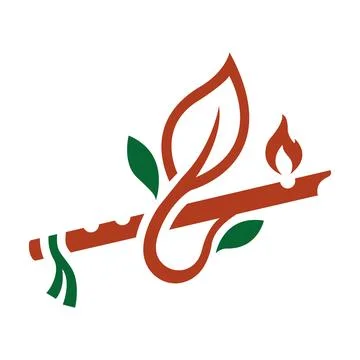 Leaf Fire Logo Design for Organic Food Restaurant Stock Illustration