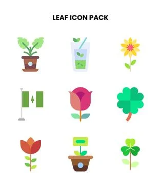 Leaf Flat Graphics Icons Pack イラスト素材