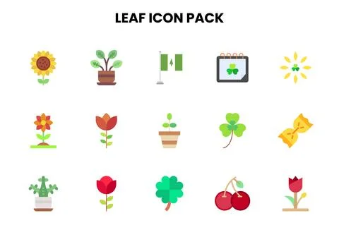 Leaf Flat Graphics Icons Pack Stock Illustration