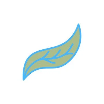 Leaf flat icon isolated on white background. Leaf Illustration in winter Stock Illustration