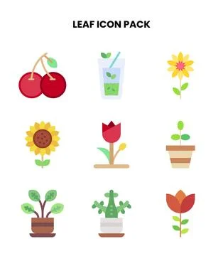 Leaf Flat UI Icons Pack Illustrazione stock