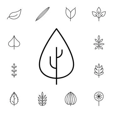 Leaf flat vector icon in leaves pack Stock Illustration