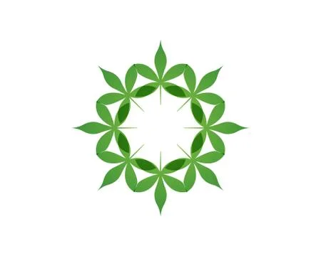 Leaf floral patterns logo and symbols on a white background Stock Illustration