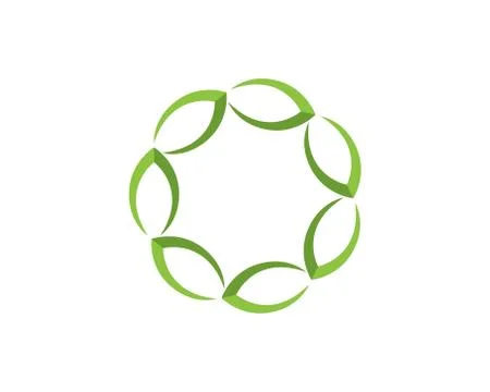 Leaf floral patterns logo and symbols on a white background Stock Illustration