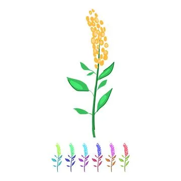 Leaf flower branch vector cartoon graphic Stock Illustration