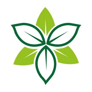  Leaf Flower Shape Icon Logo Design Natural Beauty Vector Template Stock Illustration