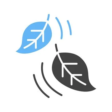 Leaf Fluttering in Wind icon vector image. Stock Illustration