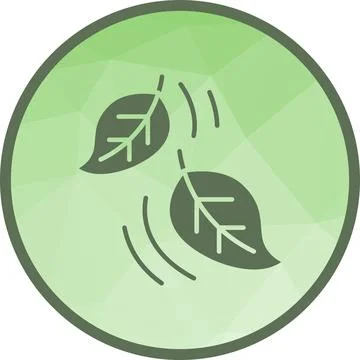 Leaf Fluttering in Wind icon vector image. Stock Illustration