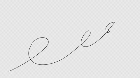 Leaf flying with the wind. One line drawing animation, video clip with alpha cha Stock-Footage 271515221