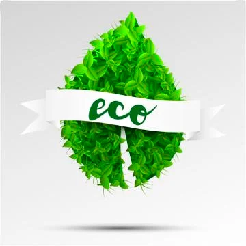 Leaf, foliage, 3d realistic illustration ecology Stock Illustration